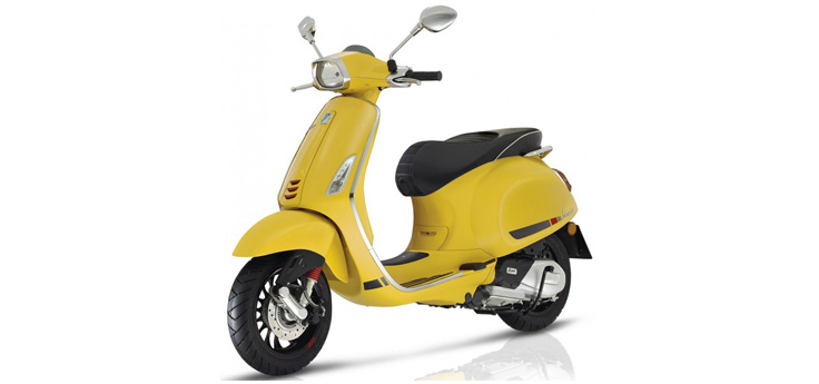Parts Vespa Sprint 4-temps 4V 45km/h mat jaune 974/a