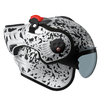 Casque ROOF Boxer Alpha Blackstar modulable mat argent