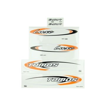 kit d'autocollants Tomos luxe e-start orange/noir 080092