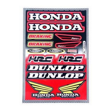 Jeu d'autocollants Sponsor Dunlop/Honda/HRC Univ Rouge Falko 982034 14 pièces