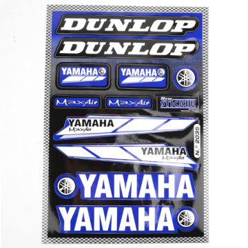 Jeu d'autocollants Sponsor Dunlop/Max Air/Yamaha Univ Bleu Falko 982035 11 pièces