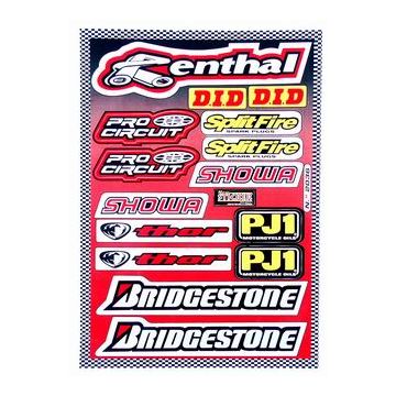 Jeu d'autocollants Sponsor Bridgestone/Renthal/Showa/Splitfire Univ Rouge Falko 982036 15