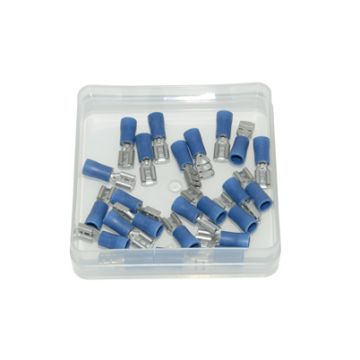 fiche de câble femelle plate 4,8 mm bleu 25 pièces