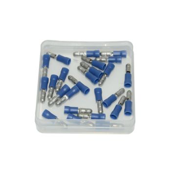 fiche de câble ronde homme 4mm bleu 25pcs