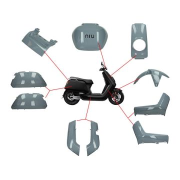 Kit carénage Niu N-serie gris nardo DMP 10 pièces