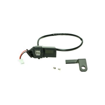 Chargeur USB 12V universel 2 ports avec affichage voltmètre batterie DMP