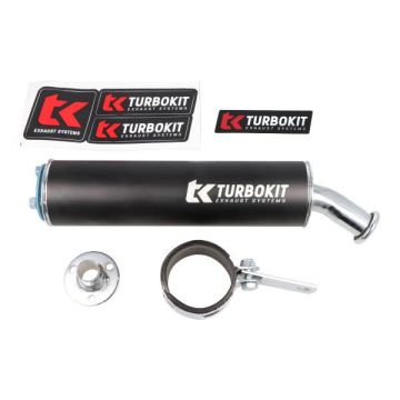 Embout de silencieux d'échappement lâche 3 vis universel 60x225mm noir Turbo kit