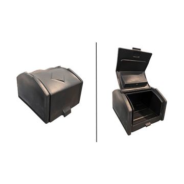 Boîte à pizza à chargement par le haut isolée 90L + plaque de montage noire