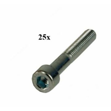 25 boulons hexagonaux M6x25mm