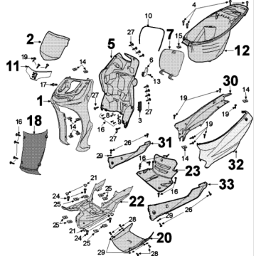 Beplating Peugeot Tweet 125 V E3 2013-2017 ONYX GREY (I6)