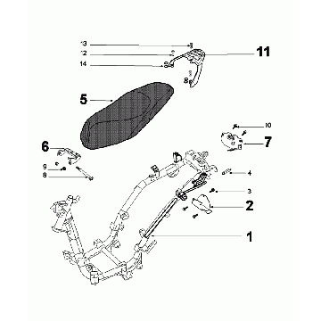 Cadre et selle Peugeot Tweet Evo Euro4