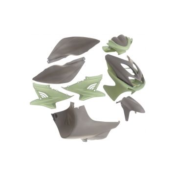 Kit carénage Yamaha Aerox / MBK Nitro  <-2012 noir mat / vert mat 10 pièces