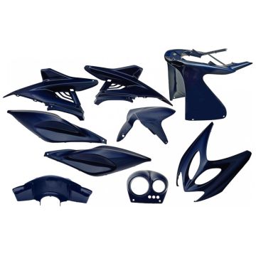 Kit carénage Yamaha Aerox / MBK Nitro  <-2012  bleu métallique 9 pièces