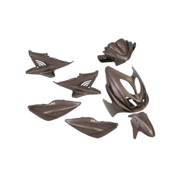 Kit carénage Yamaha Aerox / MBK Nitro  <-2012 Audi brun métallique 9 pièces