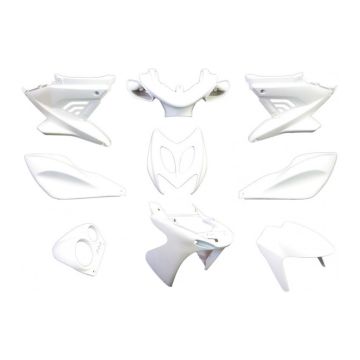 Kit carénage Yamaha Aerox / MBK Nitro  <-2012 blanc mat 9 pièces