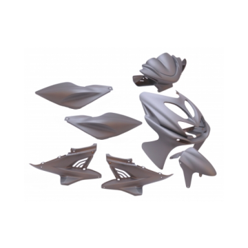 Kit carénage Yamaha Aerox / MBK Nitro  <-2012 gris mat 9 pièces