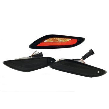 Paire de clignotants arrière Power 1 LED Tube 2.0 (marquage CE)- Vespa Primavera/Sprint - fumé/fumé noir -  verre transparent avec faisceau de câbles