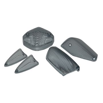 Kit cabochon clignotant Cabochon feu arrière Yamaha Aerox/MBK Nitro 2013-> fumé DMP nouveau type