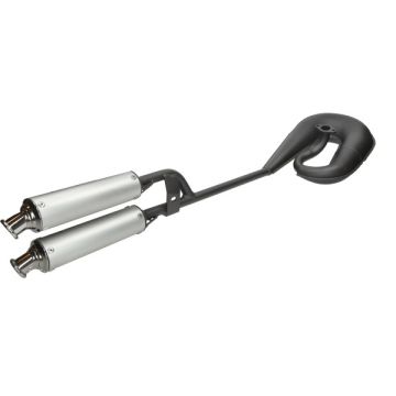 Circuit d'échappement double, amortisseur Puch Maxi, aluminium noir, Tecno