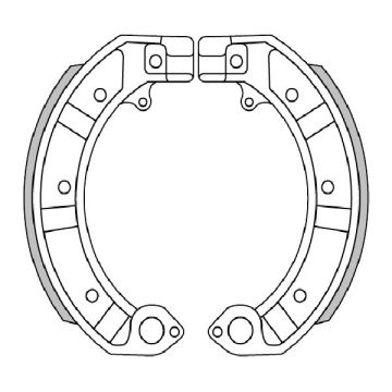 Mâchoires de frein Polini diamètre = 150x24mm - Vespa PX (v/a)/PK (v/a)/T5 125cc (v/a)/Rally180/Rally200 (a)/Sprint (a)/TS125 (a)/GT125 (VNL2-takt) (a)/GTR125 (VNL2-takt) (a)/GL150 (VLA1T) (a)/SS180 (a)/GS160 (a)/GS150/GS3 (VS5 176.0128