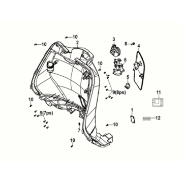 Capot intérieur avant Sym Fiddle IV 50 E5 Gray (GY-430C)