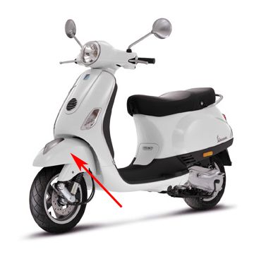 Garde boue avant Vespa Lx/Piaggio Fly blanc monte 544 original 66652800BR