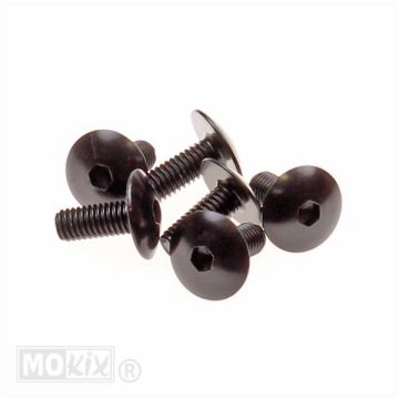 Vis à tôle m6x15 hexagonale en aluminium noir (6 pièces)