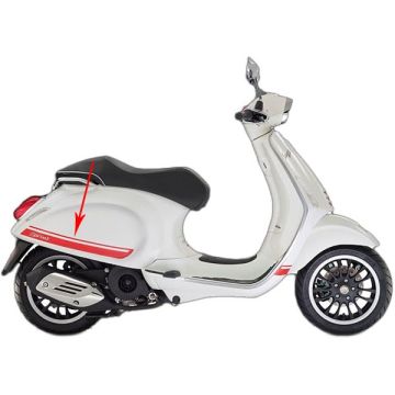 Jeu d'autocollants Piaggio (Sprint)/rouge- Vespa Sprint 50/Vespa Sprint 125/Vespa Sprint 150 cache latéral avec emblèmes 605944M00R original
