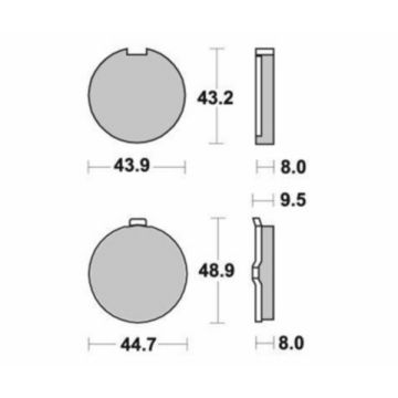 jeu de plaquettes de frein rondes Kreidler SBS 524hf