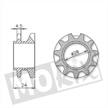 PIGNON DE TRANSMISSION PEUGEOT 103 SP/MVL 13 dents IGM