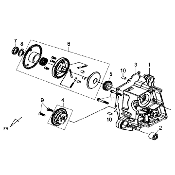 Carter droit - Pompe à huile Sym Fiddle II