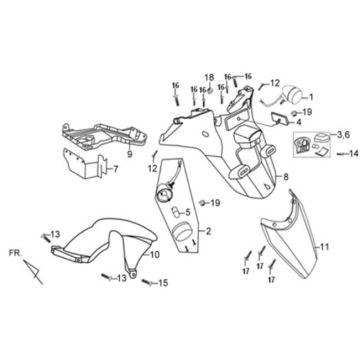 Pare-boue arrière/garde-boue pour Sym X'PRO 125