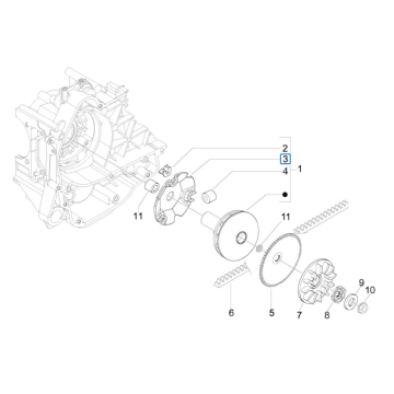 Variateur Vespa S 45km 4 temps 4 soupapes