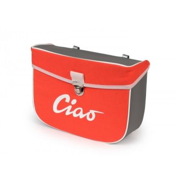 Sac latéral Vespa Ciao gris/orange Moto-Nostra