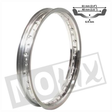 JANTE UNI 1.60-18 WM (36 rayons) CHROME