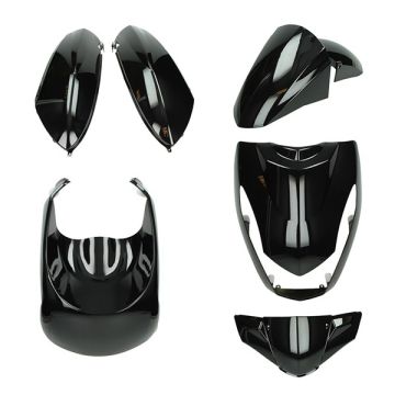 Kit carénage Peugeot Kisbee <-2018 2 temps/4 temps noir brillant DMP 6 pièces