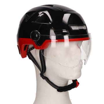 Casque Speed Pedelec Vito E-light avec visière noir lustré rouge