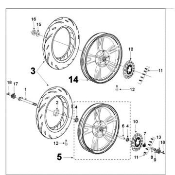 ROUE ARRIÈRE TWT PX origine
