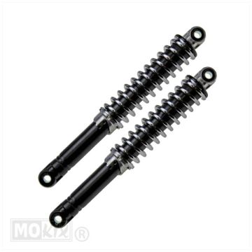 Jeu d'amortisseurs universels 10 mm 280 mm noir/chrome IMCA
