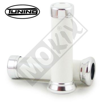 Poignées rétro en cuir blanc