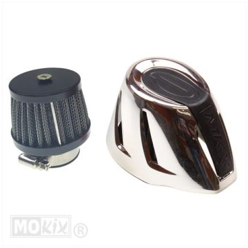 Filtre à air/powerfilter ouvert forme ovale chromé raccord carburateur 32mm