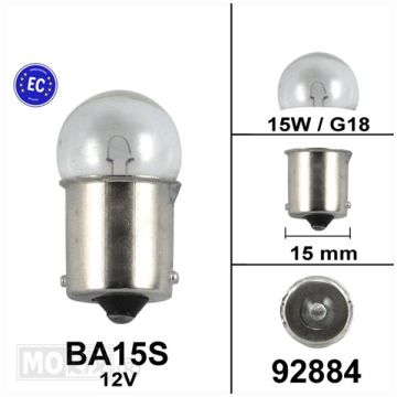 Ampoule 12 Volts/15 Watt ba15s