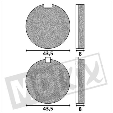 Jeu de plaquettes de frein Kreidler RMC/S 44x6,4/10mm