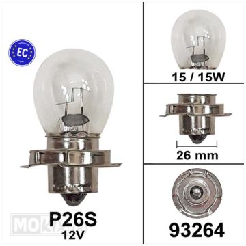Ampoule 12V P26S 12v 15W homologuée CE Bollard