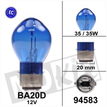 LAMPE BA20D 12V 35/35W SUPER BLANCHE (bleue) CE (1)