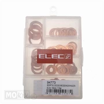 BOÎTE DE SORTIE, ANNEAUX EN LAITON 6.t/16mm, 110 pièces