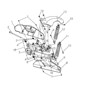 Coussin RR. - Fourche RR. - Garde-boue RR. Sym E-Fiddle