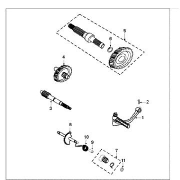 Arbres de transmission - Kickstarter Peugeot Tweet vieux noir mat