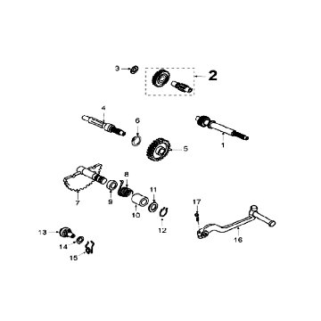Arbres de transmission - Kickstarter Peugeot V-clic noir