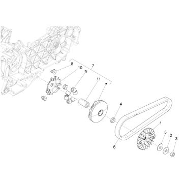 Poulie d'entraînement Piaggio Liberty 125 4 temps 3V IE ABS (IGET Euro 5)